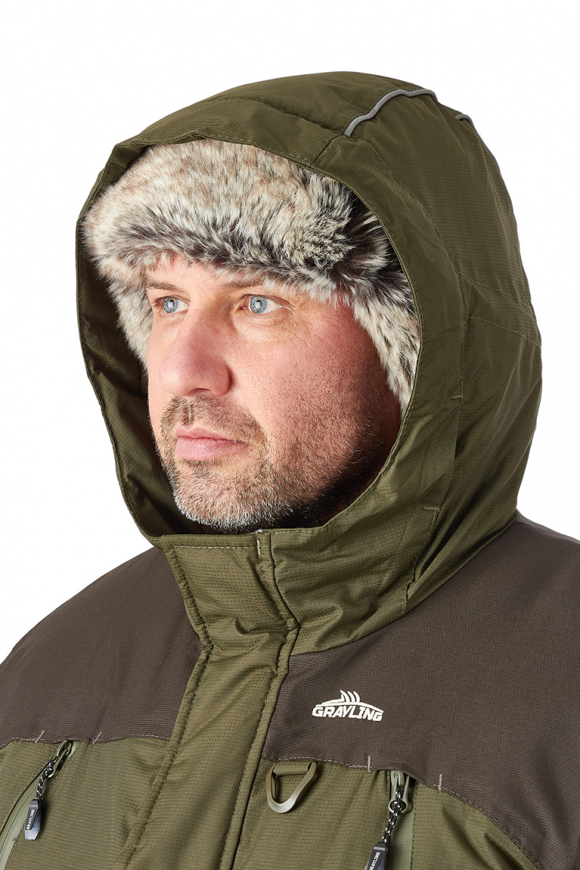 Скат костюм для рыбалки GRAYLING, зимний -35, хаки